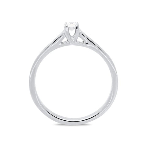 18ct White Gold 0.11ct Brilliant Cut Diamond Solitaire Ring BLC-091