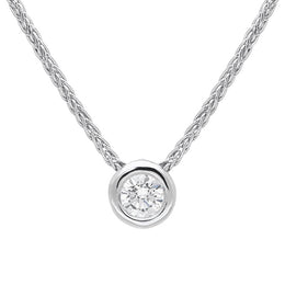 18ct White Gold 0.15ct Diamond Brilliant Cut Solitaire Necklace BLC-102