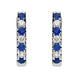 18ct White Gold 0.19ct Sapphire Diamond Petite Hoop Earrings, E2354.