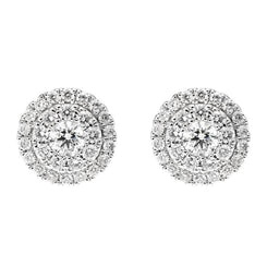 18ct White Gold 0.46ct Diamond Round Cluster Stud Earrings, AE00126-P. 