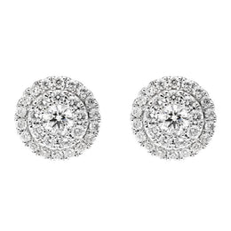 18ct White Gold 0.46ct Diamond Round Cluster Stud Earrings, AE00126-P. 
