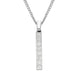 18ct White Gold 0.50ct Diamond Princess Cut Bar Necklace, PJW-084.