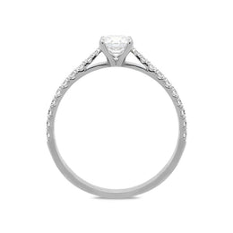 18ct White Gold 0.52ct Diamond Shoulder Certified Solitaire Ring BLC-029