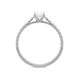 18ct White Gold 0.52ct Diamond Shoulder Certified Solitaire Ring BLC-029