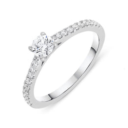 18ct White Gold 0.52ct Diamond Shoulder Ring BLC-077