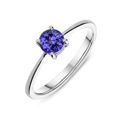 18ct White Gold 0.57ct Tanzanite Solitaire Ring TS1049R