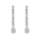 18ct White Gold 0.87ct Diamond Pear Drop Earrings, FEU-059.