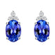 18ct White Gold 0.90ct Tanzanite Diamond Oval Stud Earrings TS1063E