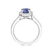 18ct White Gold 1.00ct Sapphire and Diamond Halo Ring. FEU-1473.