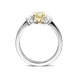 18ct White Gold 1.00ct Yellow Diamond and 0.41ct Diamond Oval Three Stone Ring BLC125