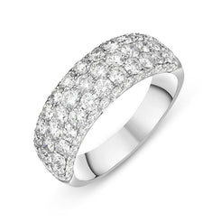 18ct White Gold 2.24ct Diamond Wide Band Half Eternity Ring R1034