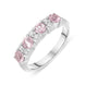 18ct White Gold Pink Sapphire and Diamond Claw Set Ring PJW-205.