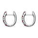 18ct White Gold Ruby and Diamond Huggie Hoop Earrings E2353