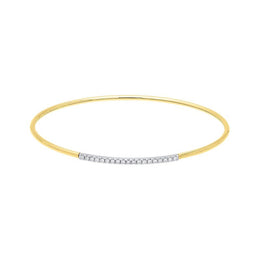 18ct Yellow Gold 0.18ct Diamond Bangle BLC-103