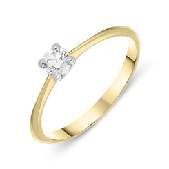 18ct Yellow Gold 0.25ct Diamond Brilliant Cut Solitaire Ring, BLC-027.