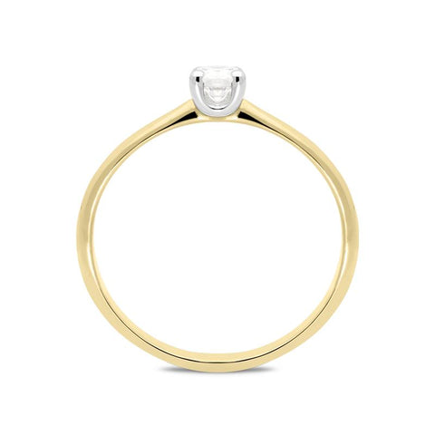 18ct Yellow Gold 0.25ct Diamond Brilliant Cut Solitaire Ring, BLC-027.