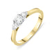 18ct Yellow Gold 0.36ct Diamond Brilliant Cut Trilogy Ring, FEU-562.