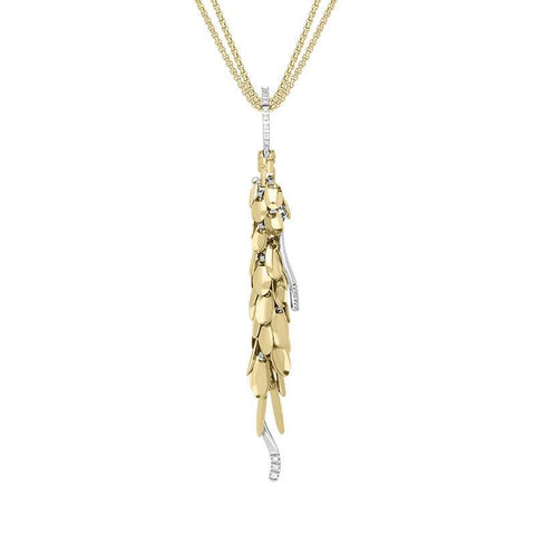 Fope 18ct Yellow Gold Diamond Cascading Double Chain Drop Necklace 974CBBR