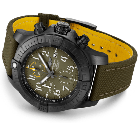 Breitling Watch Avenger Chronograph 45 Night Mission Khaki Green Folding Clasp