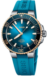 Oris Watch Aquis Date Calibre 400 Bi-Colour Blue Rubber 01 400 7769 6355-07 4 22 75FC.