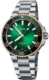 Oris Watch Aquis Date Calibre 400 Bi-Colour Green Bracelet 01 400 7769 6357-07 8 22 09PEB.