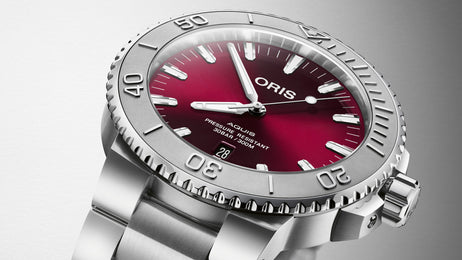 Oris Watch Aquis Date Sunray Cherry Red 43.5 Bracelet