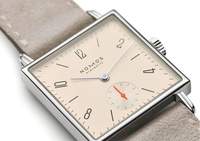 Nomos Glashutte Tetra 27 Champagne Steel Back Watch