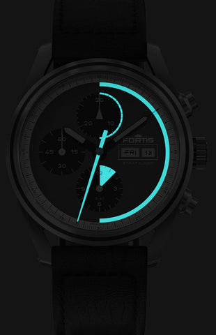 Fortis Stratoliner Cosmic Grey Aviator Strap Watch