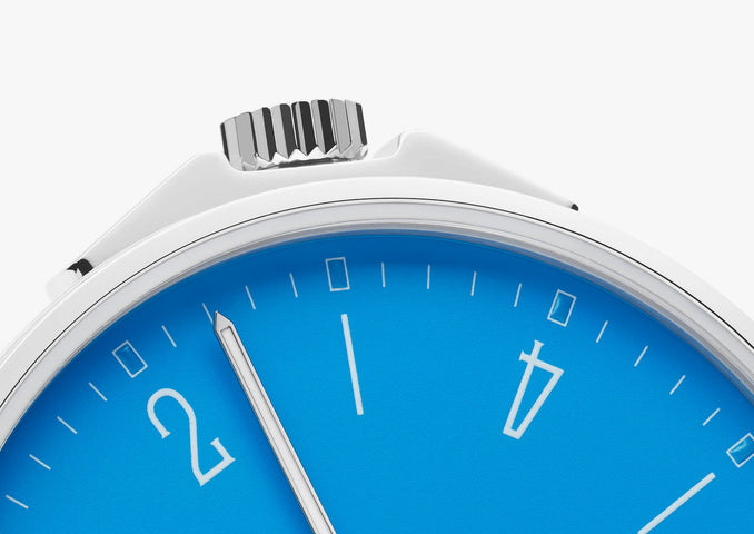 Nomos Glashutte Watch Ahoi Datum Signalblau Sapphire Crystal