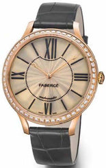Faberge Watch Lady 18ct Rose Gold White Opalescent Enamel Dial 773WA1500/1