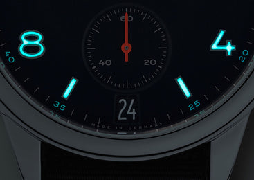 Nomos Glashutte Club Automat Datum Atlantik Sapphire Crystal Watch