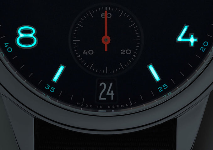 Nomos Glashutte Club Automat Datum Atlantik Sapphire Crystal Watch