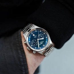Fortis Flieger F-43 Bicompax Liberty Blue Watch