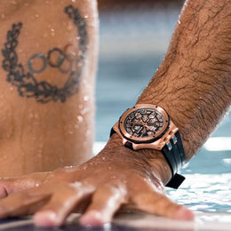 Edox Delfin Mecano 3 Hands Skeleton Watch