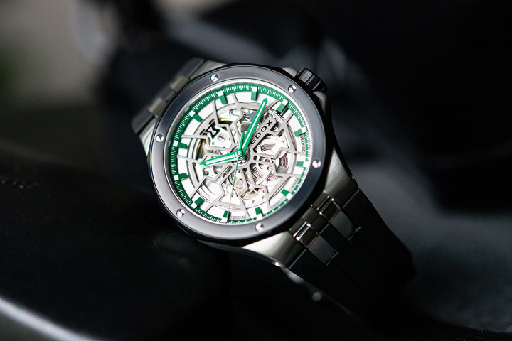 Edox Delfin Mecano 3 Hands Skeleton Watch