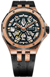 Edox Delfin Mecano 3 Hands Skeleton Watch
