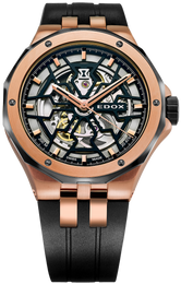 Edox Delfin Mecano 3 Hands Skeleton Watch