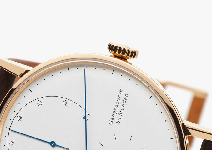 Nomos Glashutte Watch Lambda Rose Gold Zeiger Geblaut Sapphire Crystal