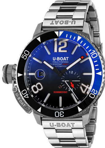 U-Boat Watch Sommerso Ghiera Ceramica Bicolore Quadrante Blue Bracelet 9519/MT