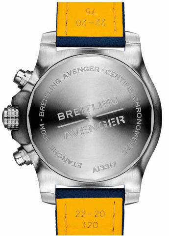 Breitling Watch Avenger Chronograph 45 Blue Leather Folding Clasp D