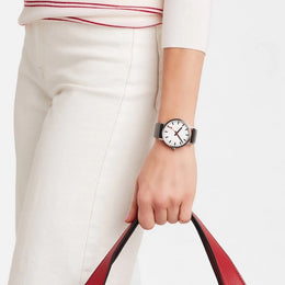 Mondaine Classic Vegan Pure Grape Leather Watch