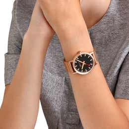 Mondaine Classic Rose Gold Watch