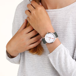 Mondaine Classic Park Green Textile Watch