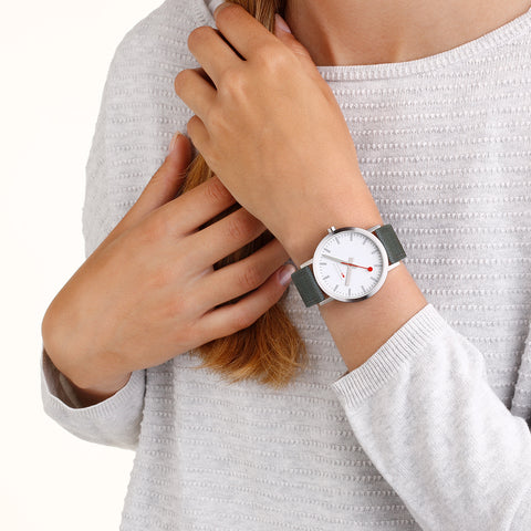 Mondaine Classic Park Green Textile Watch
