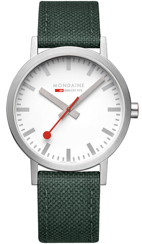 Mondaine Classic Park Green Textile Watch