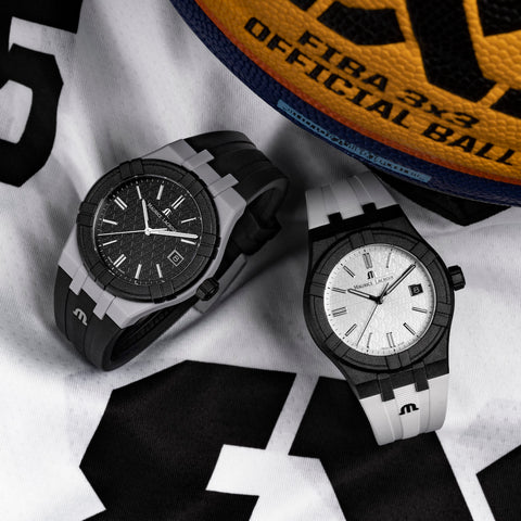 Maurice Lacroix Watch Aikon Quartz TIDE FIBA Cool Grey Black Special Edition D