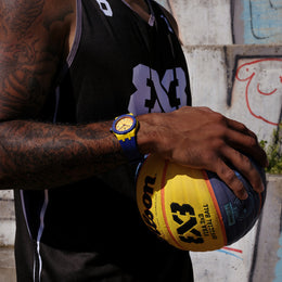 Maurice Lacroix Aikon Quartz TIDE FIBA Yellow Blue Special Edition Watch D