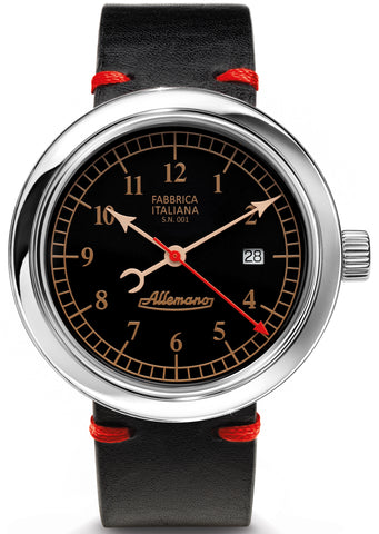 Allemano Watch Day Black Polished Case DAY-A1919-NP-L-B-N