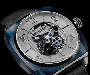Briston Watch Streamliner Skeleton Blue Acetate