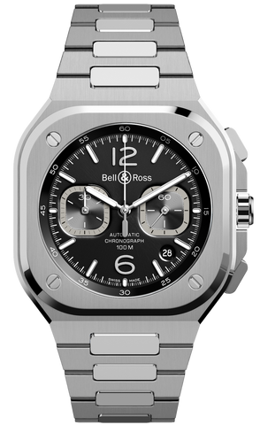 Bell & Ross Watch BR 05 Chrono Black Steel Bracelet BR05C-BL-ST/SST